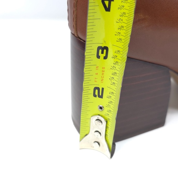 New Vince Camuto Leila Brown Leather Block Heel Knee High Boots Women’s 6M - Picture 9 of 12